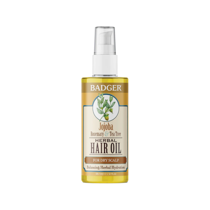 Huile capillaire à base de plantes, jojoba, romarin et tea tree Badger